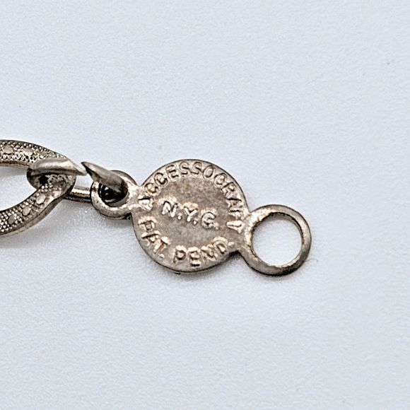 Accessocraft NYC Coin Necklace Vtg Old World Roman Textured Links Dangle Charm - Picture 8 of 11